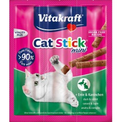 Vitakraft Cat Stick Mini Canard et Lapin Pour Chat 18g (lot de 8)