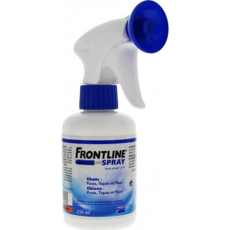 Frontline spray 250 ml - Traitement contre les puces, les tiques et les  poux pour chats et chiens Frontline