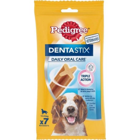 Pedigree Dentastix Daily Oral Care Triple Action pour Moyens Chiens 180g (lot de 8)