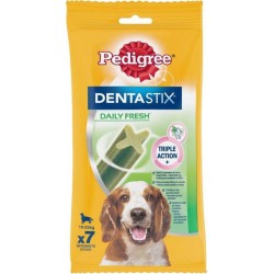 Pedigree Dentastix Daily Fresh Triple Action pour Moyens Chiens 180g (lot de 8)