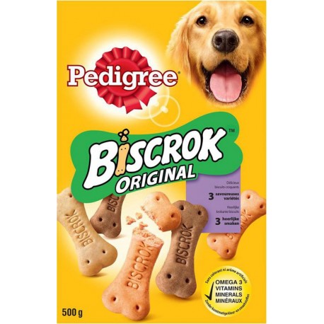 Pedigree Biscrok Original 3 Savoureuses Variétés 500g (lot de 8)