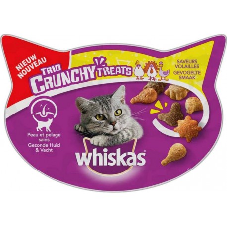 Whiskas Crunchy Treats Peau et Pelage Sains Saveurs Volailles 55g (lot de 10)