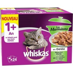Whiskas 1 an et Plus Les Marmitons en Gelée Sélection Mixtes par 24 (lot de 2 soit 48 sachets)