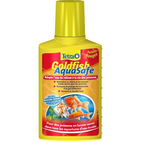 Tetra Goldfish AquaSafe Adapte l’Eau du Robinet à la Vie des Poissons 100ml (lot de 4)