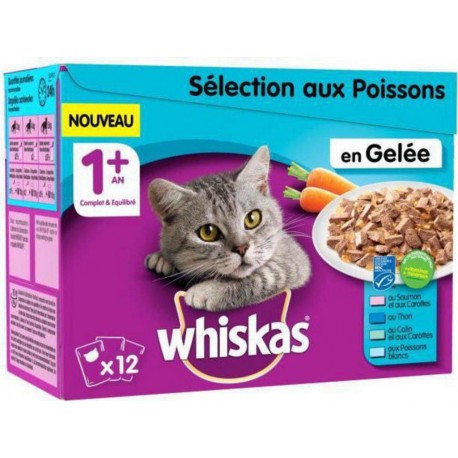 WHISKAS SCH GELEE POIS.12X100G