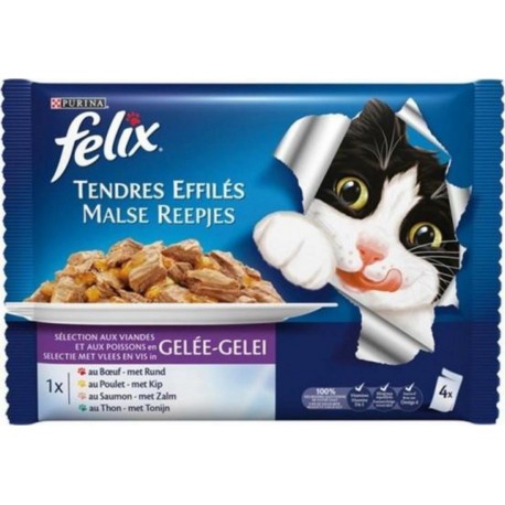 FELIX effilés GELEE VIANDE POISSON 4x100g