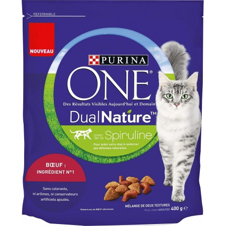 PURINA ONE DUALNATURE avec de la Spiruline au Bœuf 400g