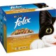 Felix Émincés en Gelée Repas Chat Adulte 4 Mix Volailles & Légumes - 12 Sachets de 100g (lot de 5)