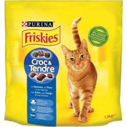 Friskies Croquettes Croc & Tendre au Saumon Thon et aux Légumes 1,5 Kg (lot de 9)