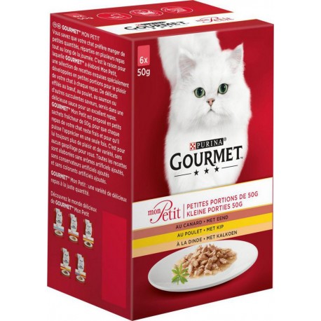 Gourmet Mon Petit Pâtée pour Chat à la Volaille 50g par 6 rations (lot de 4 soit 24 rations)