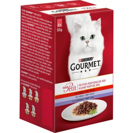 Gourmet Mon Petit Repas pour Chat à la Viande 50g par 6 rations (lot de 4 soit 24 rations)