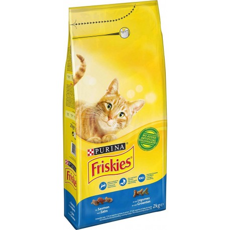 Friskies Croquettes pour Chat au Saumon et aux Légumes 2Kg (lot de 4)