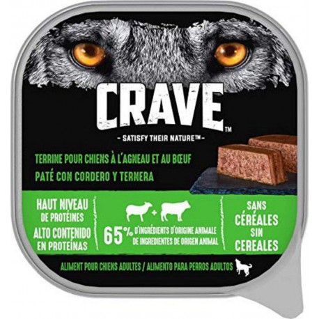 CRAVE TERRINE pour Chiens AGNEAU BOEUF 300g