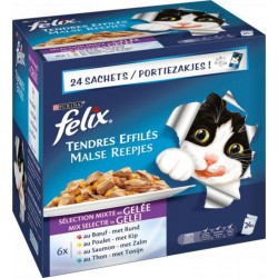 Felix Tendres Effilés VIANDES/POISSONS 24X100G (lot de 3 soit 72 portions)
