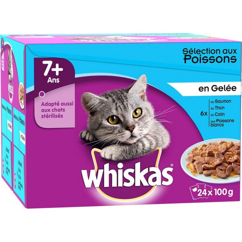 Gelée au somon, aliment humide complet pour chat adulte, Whiskas