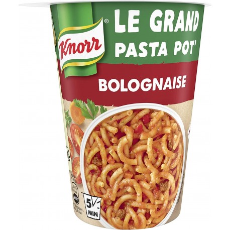Knorr Pâtes instantanées Le Grand Pasta Pot' Express Portion Individuelle Bolognaise 88g (lot de 6)