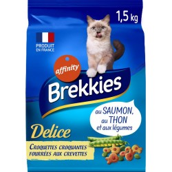 Brekkies Delice Chats Croquettes Saumon, Thon et Légumes 1,5Kg