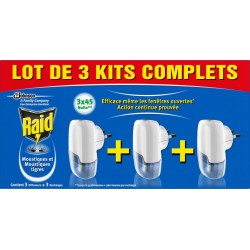 0.07 RAID Anti Moustiques 3 Diffuseurs + 3 Recharges 3x45 Nuits