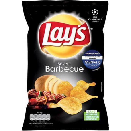 Lay’s Chips Saveur Barbecue 130g (lot de 10)