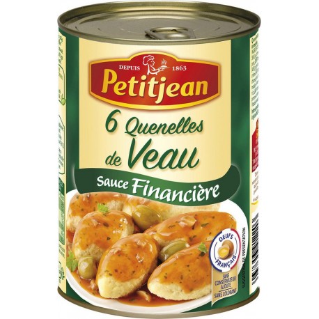 Petitjean Plat cuisiné Quenelles de Veau sauce Financière 400g (lot de 8)