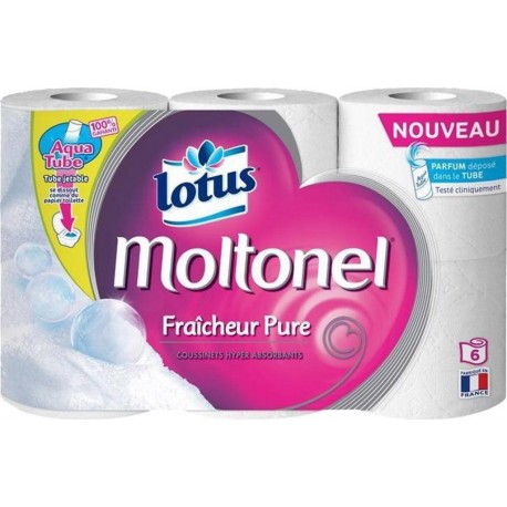 Lotus Moltonel Fraîcheur Pure 6 Rouleaux (lot de 3)