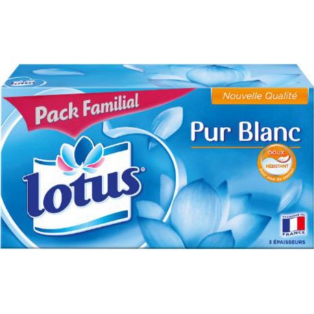 Lotus Pur Blanc Pack Familial 140 Mouchoirs (lot de 3)