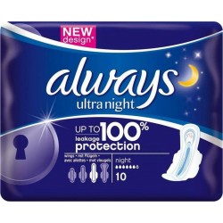 Always Ultra Nuit Serviettes Hygiéniques “Taille 3” x10 (lot de 4)