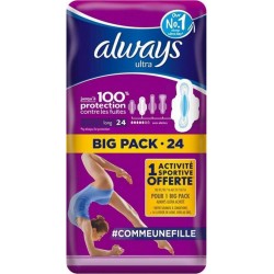 Always Ultra Serviettes Hygiéniques “Taille 2” Big Pack x24 (lot de 2)