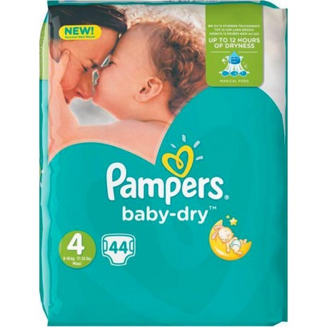 Pampers Couches Baby-Dry T4 Géant (8-16Kg) x44 (lot de 2)