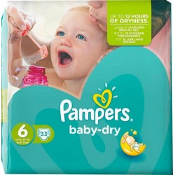 Pampers Couches Baby-Dry Géant Taille 6 (15Kg+) x33 (lot de 2)