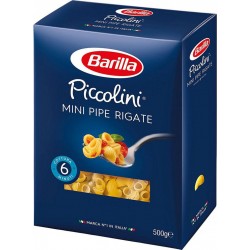Barilla Piccolini Mini Pipe Rigate 500g (lot de 6)