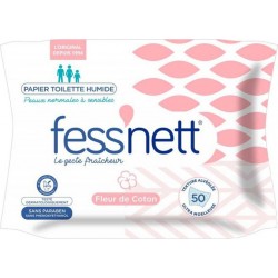 Fess’nett Papier Toilette Humide “Fleur De Coton” 50 Lingettes (lot de 6)