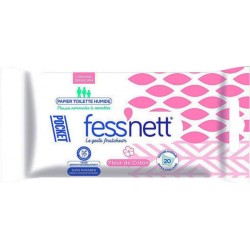 Fess’nett Papier Toilette Humide “Fleur De Coton” 20 Lingettes (lot de 6)