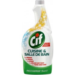Cif Recharge “Cuisine & Salle De Bain 5 en 1” 750ml (lot de 6)