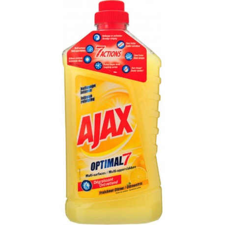 Ajax “Optimal7” Multi-Surfaces Dégraissant Fraîcheur Citron 1L (lot de 3)