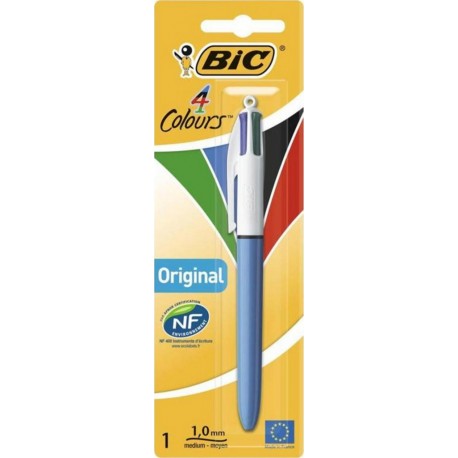 Bic Stylo Bille 4 Colours Original 1,0mm Moyen (lot de 4 stylos)