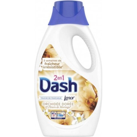 Dash Lenor Liquide Orchidée Dorée et Fleurs De Moringa 1,115L (lot de 2)