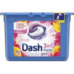 Dash Lenor 3en1 Pods Coquelicot et Fleurs De Cerisier (lot de 36 doses)
