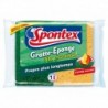 Spontex 3 Gratte-Eponge Stop-Graisse Système Exclusif Par 2 (lot de 6 soit 12 éponges)
