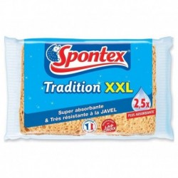 Spontex Eponge Tradition XXL 2,5x Plus Absorbante Par 2 (lot de 3 soit 6 éponges)
