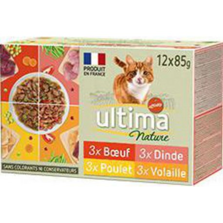 ULTIMA NATURE bouchées pour chat viande 12x85g