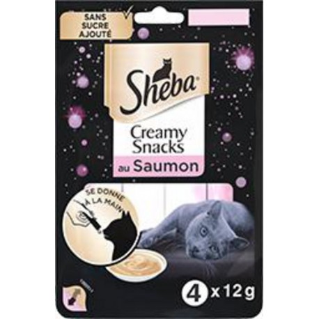 SHEBA CREAMY SNACK SAUMO 4X12G