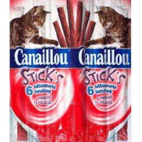 CANAILL.STICK VIANDE CHAT 6X5G