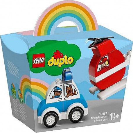 Lego 10957 Duplo Mes 1Ers Pas LHélicoptère Des Pompiers Et La Voiture De Police 