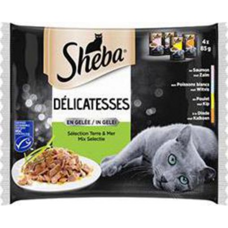 SHEBA DELIC.GELEE MIXTE 4X85G