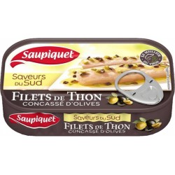 Saupiquet Filets de Thon Saveurs du Sud Concassé d'Olives 115g (lot de 5)
