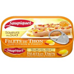 Saupiquet Filets de Thon Saveurs du Sud Duo Citron & Piment 115g (lot de 5)