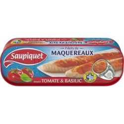 Saupiquet Filets de Maquereaux Sauce Tomate & Basilic 169g (lot de 5)