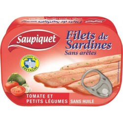 Saupiquet Filets de Sardines Sauce Tomate et Légumes 100g (lot de 5)