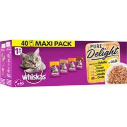 Whiskas Les Marmitons en gelée sélection Volaille pour chats 40 sachets de 85g (lot de 2 soit 80 sachets)
